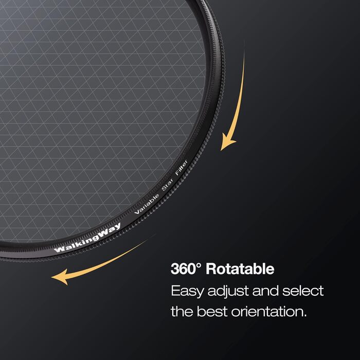 Зоряний фільтр 6-пелюстковий, 77 мм, регульований, зірка, оптичне скло, для фотографії