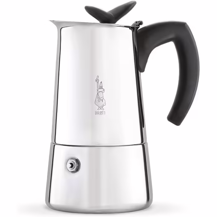 Кавоварка Bialetti Musa Induction з нержавіючої сталі для всіх типів плит, 6 чашок (270 мл), срібляста