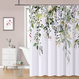 Шторка для душу REZAYMRS, 180x200 см, поліестер, зелена, з 12 гачками, водовідштовхувальна, для ванної кімнати