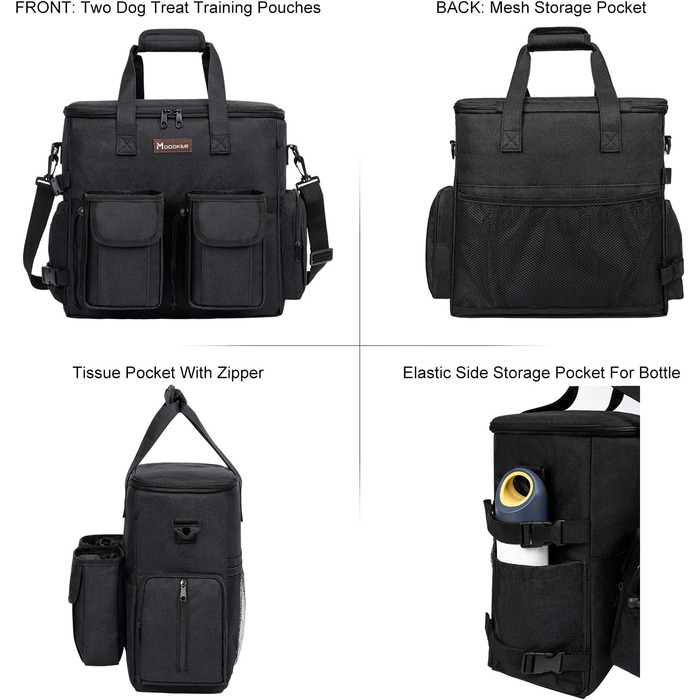 Переносна сумка для тварин, схвалена авіаперевізниками, комплект для подорожей з собакою/кішкою на вихідні, органайзер з багатофункціональними кишенями, Рожевий (S-чорний, L)