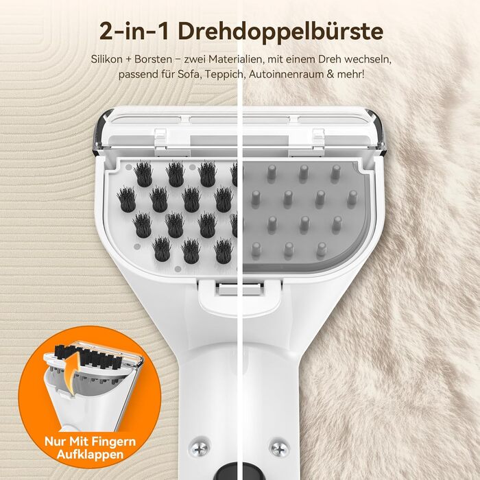 Пароочисник Uwant Y100 3-в-1 для диванів, килимів та авто. Потужність 1750W, 18KPA, з самоочищенням та 7 насадками. Гарантія 2 роки.