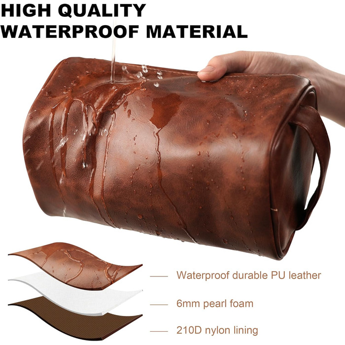 Чоловіча дорожня косметичка Easycosy з лазерним гравіюванням імені, шкіряна, для підвішування, стильна, ідеальна для подорожей, подарунок для тата, дідуся, колеги, на день Святого Миколая, червоно-коричнева