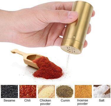 Набір для спецій Nikou: 2 шт. скляні солілки та перечниці з нержавіючої сталі, золоті
