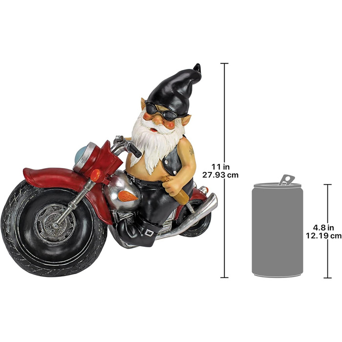 Design Toscano Decorative Figure, Biker with Leather Jacket, Dimensions: 14 x 34.5 x 28 cm