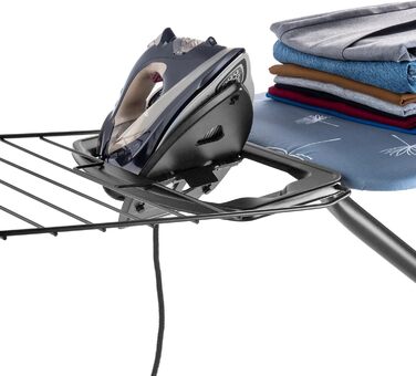 Прасувальна дошка KADAX з висувною полицею, 120x42 см, регульована висота, антиковзні ніжки (Зелений/Темно-синій)