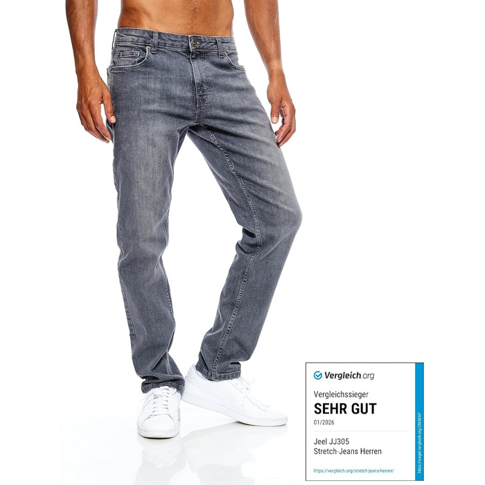 Чоловічі джинси JEEL Regular Fit Straight Cut Stretch 36W/32L сірі