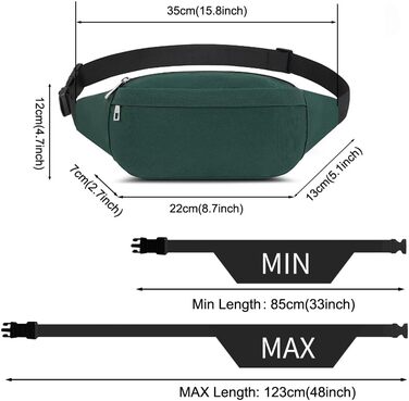 Чоловіча та жіноча поясна сумка на пояс для туризму, фітнесу, їзди на велосипеді, активного відпочинку, подорожей. Сумка на стегно, Doggy Bag, гаманець. Колір: темно-зелений (D1)