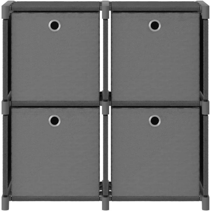 DIY Storage Shelf with 4 Boxes/Compartments, Cubby Shelf, Cube Storage System, Multifunctional Modular Closet, Storage Organizer for Clothes, Shoes, Toys for Bedroom