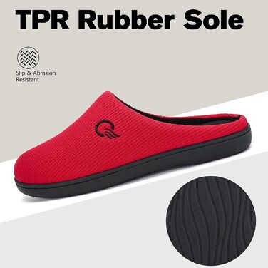 Домашні тапочки Mishansha для чоловіків та жінок, з піною з пам'яті, антиковзаючі, червоні, 36/37 EU