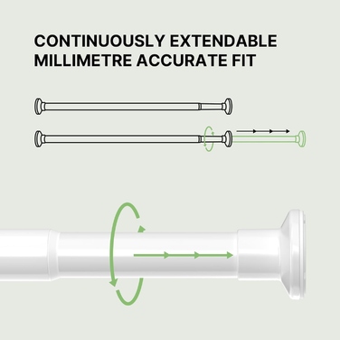 Розпірний карниз-штанга для штор у ванну, 70-120 см, білий