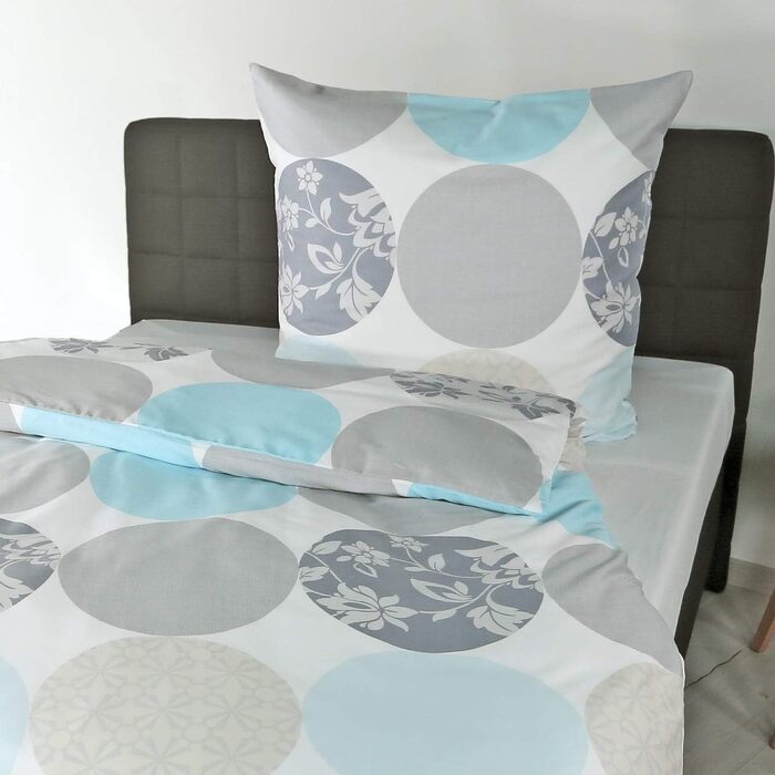 Постільна білизна Bierbaum Mako-Satin бірюзова 6383, Німеччина, 155x220 см + 80x80 см, комфортний розмір