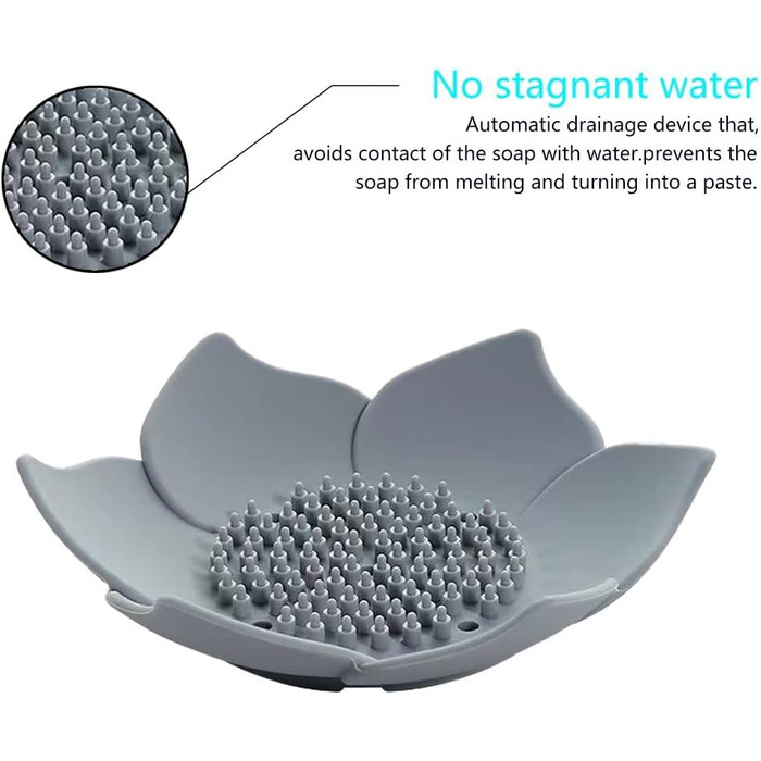 Миска для мила з отвором для стоку, 2 шт., полиця для ванної кімнати з пластику (білий та сірий)