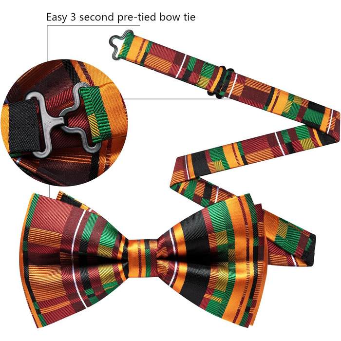 Комплект краватки та хустинки Barry.Wang Paisley оранжевого кольору для чоловіків на весілля та урочисті події