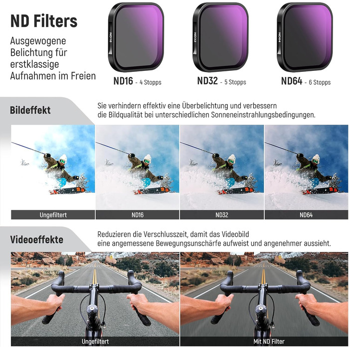 Набір фільтрів ND та CPL NEEWER для Insta360 Ace Pro (4 шт.) - ND16, ND32, ND64, CPL