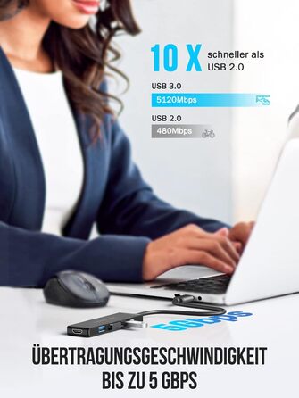 Док-станція USB-C Hub з 3 дисплеями, 2025 Upgrade: Dual 4K HDMI, VGA, 1000M Ethernet, 4 USB A 3.0/2.0, 100W PD, SD/TF, AUX 3.5mm, адаптер USB Multiport для Windows/Mac/Dell/HP та інших пристроїв з Type C (Чорний)