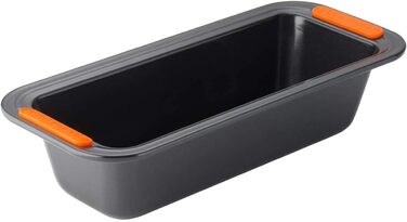 Форма для випікання Le Creuset, антипригарна, прямокутна, 30×11,5×7 см, стійка до закваски, з вуглецевої сталі, антрацит/помаранчева