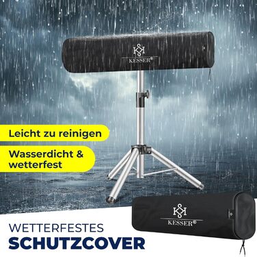 Інфрачервовий обігрівач KESSER® 2500W з пульт. та захисним чохлом, телескопічною стійкою, для тераси, кварцовий