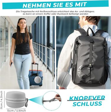 Memory Foam Travel Pillow with Case - Orthopedic Neck Pillow for Airplane, Car, Train - Comfortable & Supportive