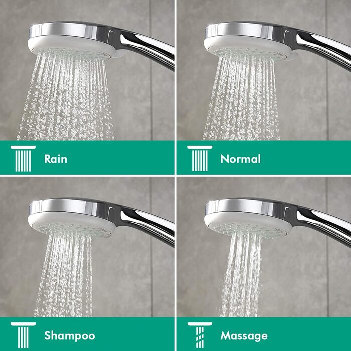 Душова лійка Hansgrohe Croma 100 з ручною насадкою, 4 режими струменя, діаметр 100 мм, антиналіт, хром, 28535000