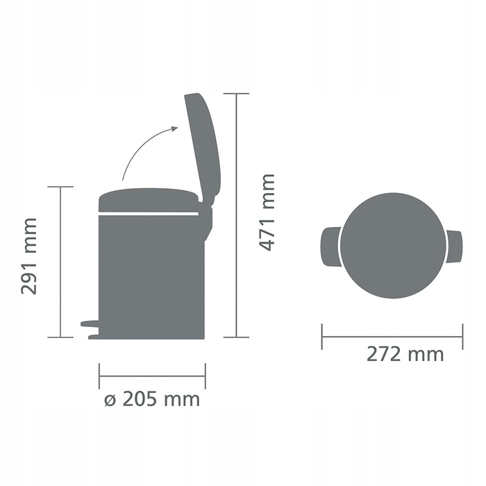 Сміттєвий кошик з педаллю BRABANTIA NewIcon, 5 л, Warm Bronze