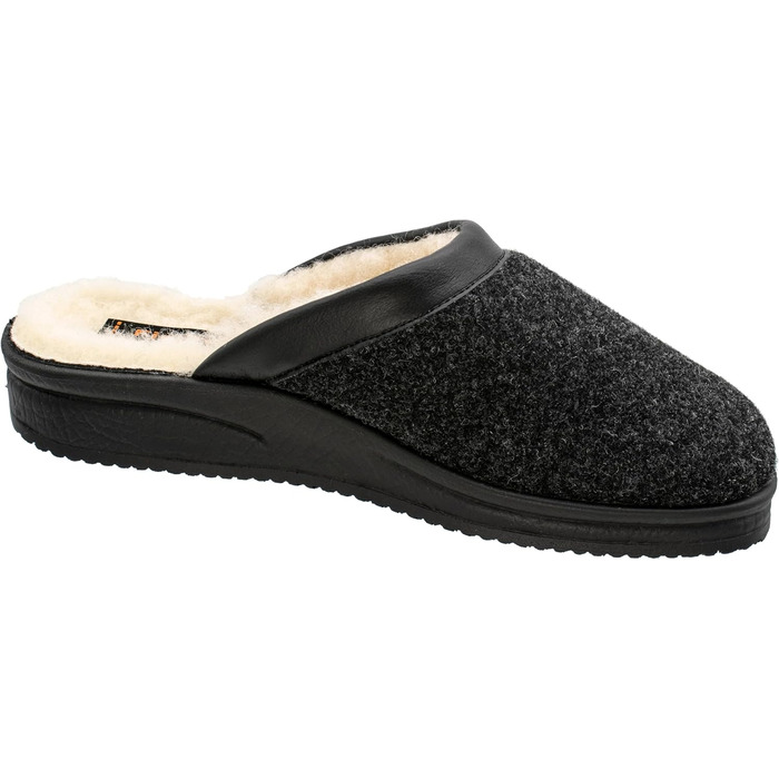 Чоловічі домашні тапочки Fischer з теплою підкладкою, повсть, 204609, 43 EU, чорний, антрацит, 205