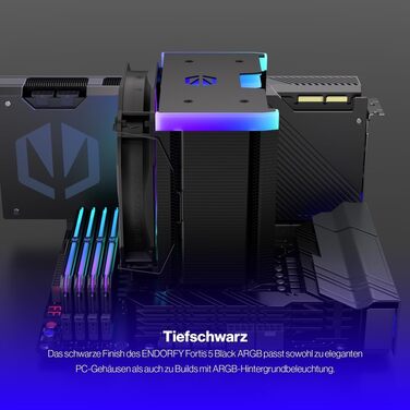 Система охолодження CPU Endorfy Fortis 5 Black ARGB з вентиляторами 140 мм та 120 мм, підтримка AM4, AM5, LGA1700, LGA1200