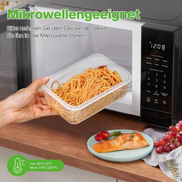 Набір контейнерів для зберігання їжі YASHE 50 шт. з кришками, BPA-Free, для кухні