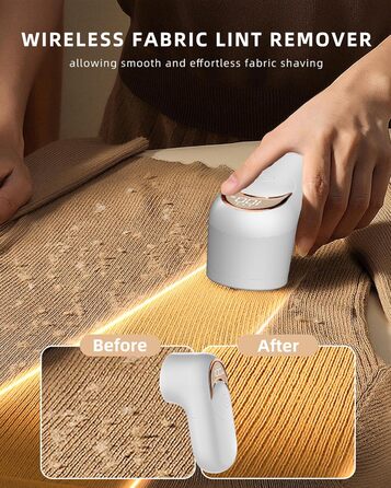 Електричний видалення ворсу для одягу - портативний бездротовий прилад для чищення одягу з LED-дисплеєм (чорний)