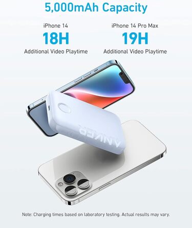 Anker PowerCore Magnetic 5K: Бездротова батарея 5000mAh для iPhone 17/16/15/14/13/12 (фіолетовий)