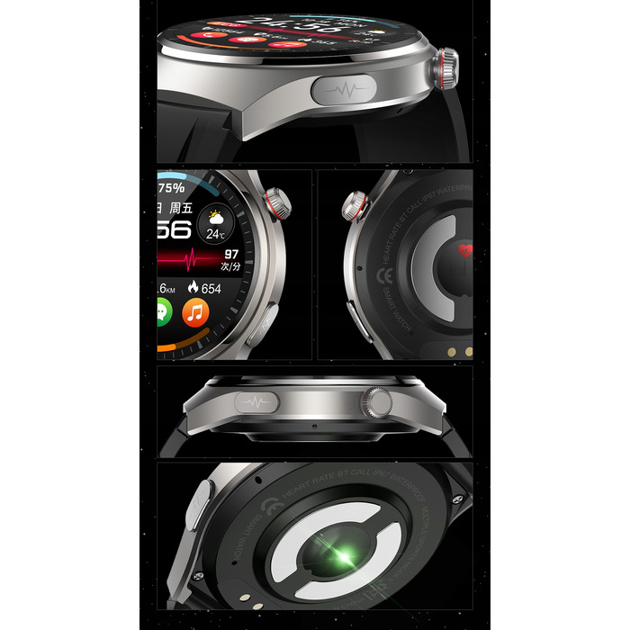 Смарт-годинник Bartomtime Kardiowatch MTech2 з AMOLED-дисплеєм, багатоколірний