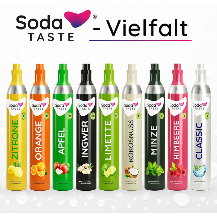 Набір Mysoda Woody: газований напій з дерева, 1л BPA-free пляшка, циліндри CO2 Classic та Lemon (чорний)