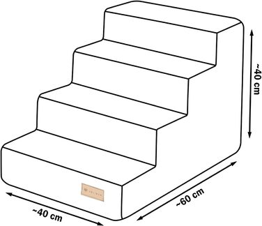 Сходинки для собак Velinda з 4 ступенями, котяча драбина, допомога у вході для домашніх тварин, матеріал - піна (темно-синій, Cord)
