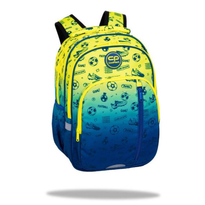 Багатокамерний шкільний рюкзак CoolPack, синій з жовтими та золотистими відтінками, 27 л