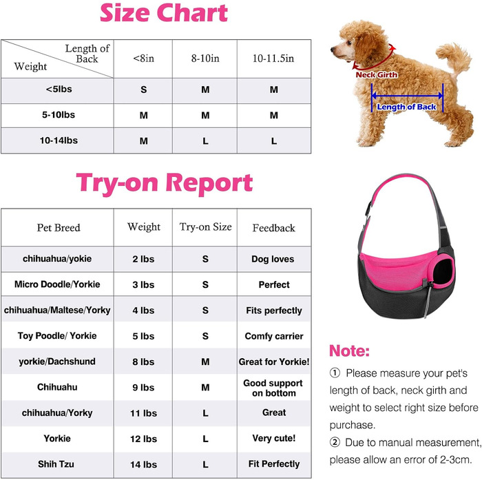 Pawaboo Сумка-переноска для собак, оновлена версія з кишенею для телефону, регульована сумка на плечі для собак, переноска для тварин для прогулянок на відкритому повітрі, чорна (Magenta-2025 Upgedated, S)