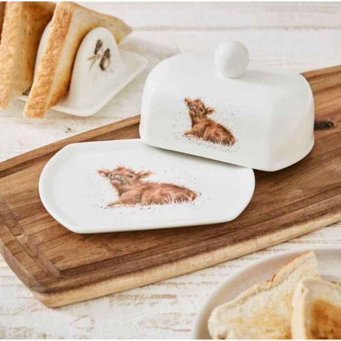 Wrendale Covered Butter Dish (Calf), 16 x 11 x 8 cm