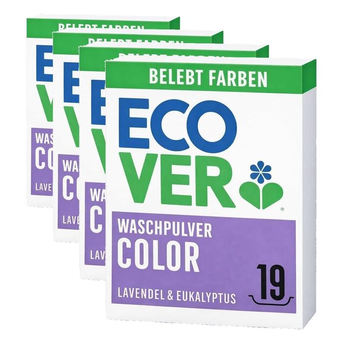 Пральний порошок Ecover Color для кольорових речей з евкаліптом, 4 кг (набір з 4 пакувань по 950 г)