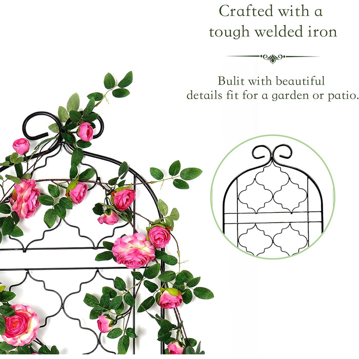 Садова опора SCENDOR GARDEN 150×40 см для витких рослин, винограду, огірків, томатів, квітів і овочів, металеві гратчасті панелі для пергол, 2 шт.