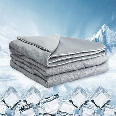 Охолоджуюча ковдра MH MYLUNE HOME Arc-Chill 200x220 см, літня двостороння ковдра-покривало, сіра