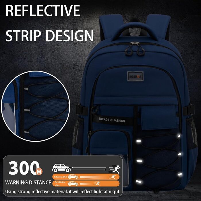 Шкільний рюкзак для підлітків: великий, водонепроникний, міцний, для середньої школи, гімназії, учнів, підлітків та дорослих (блакитний)