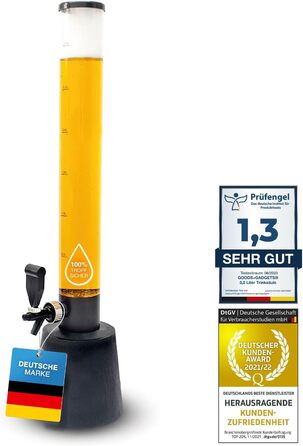 XXL Drinks Column Beer Column Beer Tower Party Beer Dispensing Column with Tap (3.5 Liters)