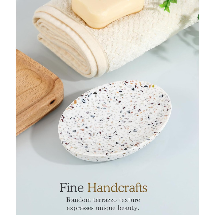 Підставка для мила Luxspire з кераміки, антиковзаюча, білий мармур, для ванної кімнати, душу та кухні