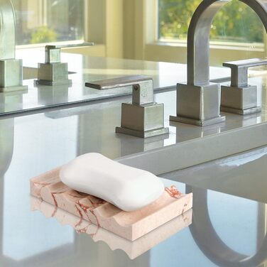 Миска для мила з мармуру з отвором, рожева. Миска для мила, рожева, з отвором, для ванної кімнати та кухні.