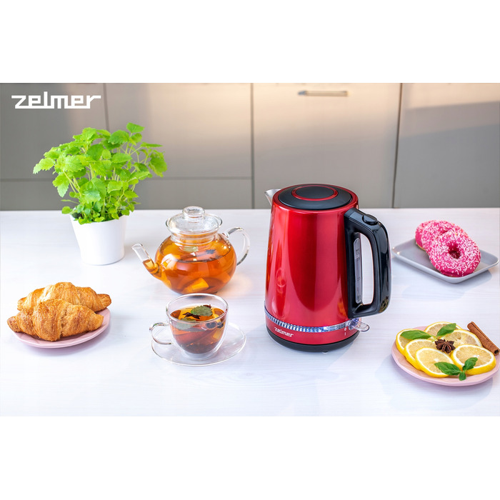 Електричний чайник Zelmer ZCK7921R, 2200 Вт, 1,7 л, червоний