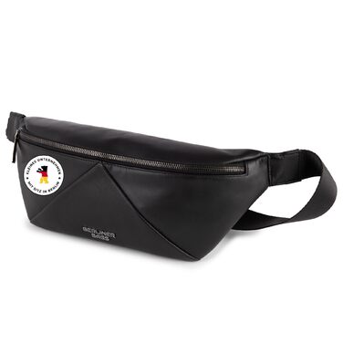 Berliner Bags Преміум поясна сумка Feline, шкіряна сумка через плече, кросбоді, бананка для жінок та чоловіків - чорна