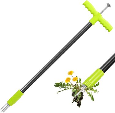 ORIENTOOLS видаляч бур'янів з 3 сталевими зубцями, довжина 93 см, сталевий держак, інструмент для видалення коріння та кульбаби, садовий інструмент