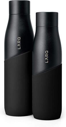 LARQ Movement PureVis 950ml – UV Self-Cleaning Stainless Steel Bottle with Silicone Sleeve | Lightweight, Impact-Resistant, Keeps Water Cool | Fitness, Running & Outdoor Activities, Black/Onyx