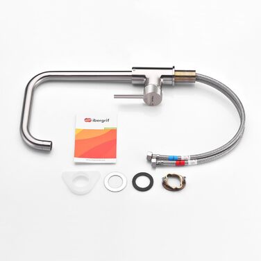 Кухонний змішувач IBERGRIF M22105A, однолеверний, сірий матовий, для кухні