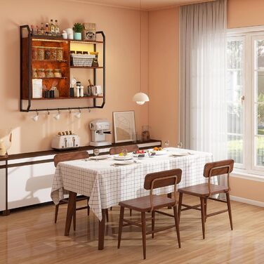 Стильне металеве виноградник на стіну з LED-підсвічуванням, 3 яруси, для бару, кухні, вітальні, ресторану, чорний, 20x80 см