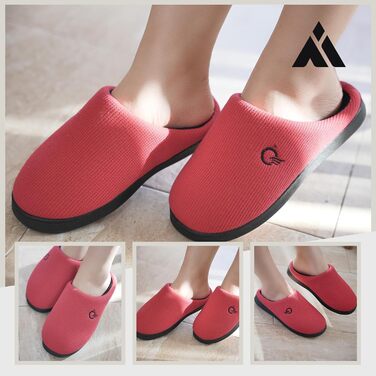 Домашні тапочки Mishansha для чоловіків та жінок, з піною з пам'яті, антиковзаючі, червоні, 36/37 EU