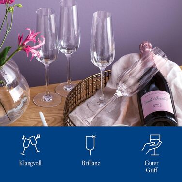 Villeroy & Boch Rose Garden: келих для шампанського, набір 4 шт., 120 мл, кришталеве скло, прозорий